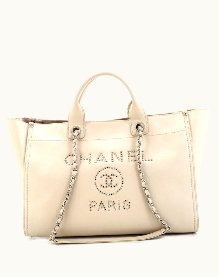 Chanel Chanel Deauville Tote Studded Caviar Medium