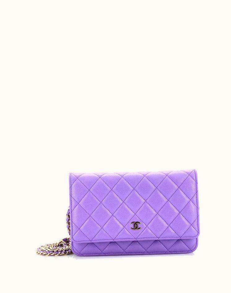 Chanel Chanel Wallet On Chain Quilted Caviar Purple Luxe
