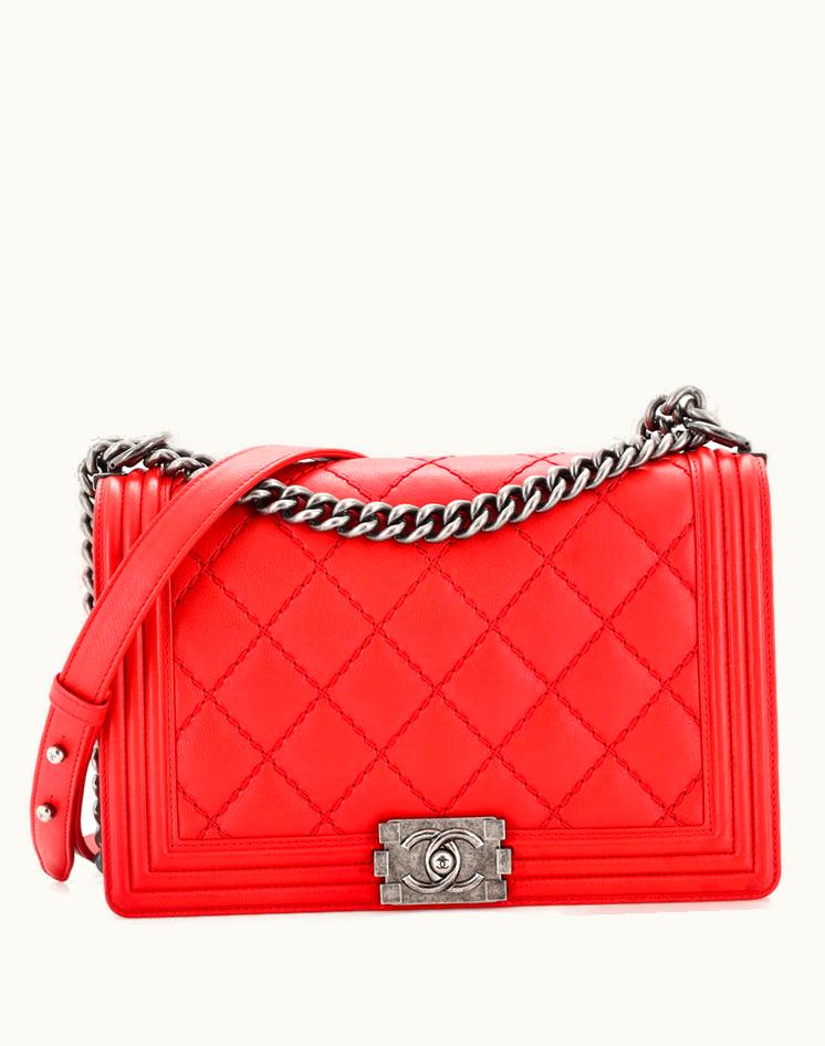 Chanel Chanel Double Stitch Boy Flap Bag Quilted Calfskin New Medium