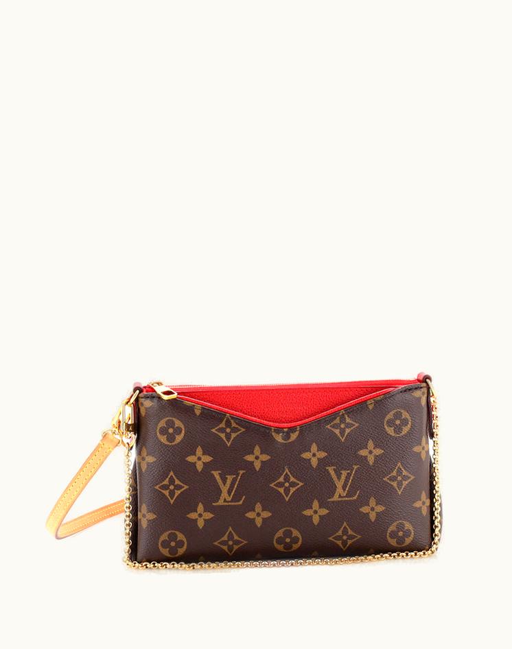 Louis Vuitton Louis Vuitton Pallas Clutch Monogram Canvas Brown-Gold