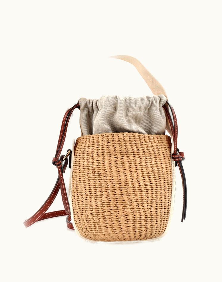 Chloe Chloe Woody Basket Tote Woven Raffia Small Brown & Neutral Luxe Oasis