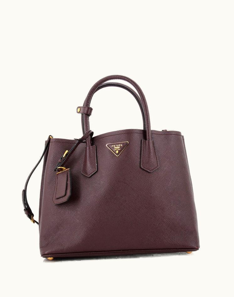 Prada Prada Cuir Double Tote Saffiano Leather Medium in Purple