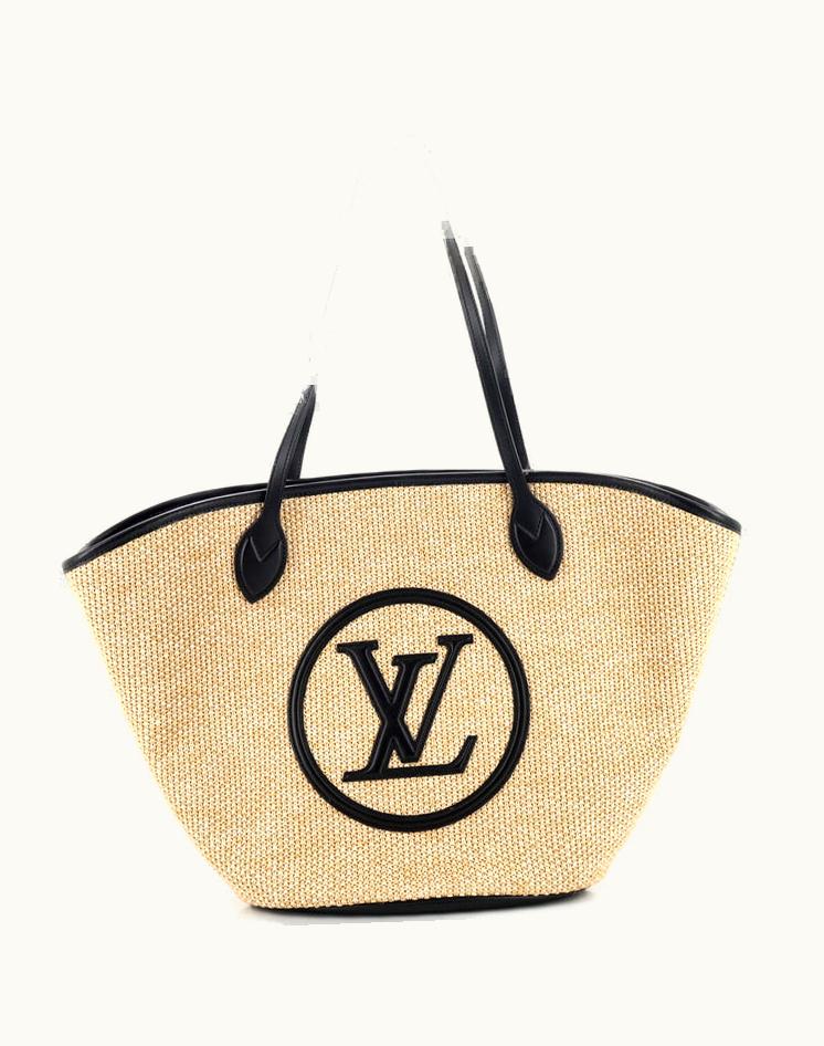 Louis Vuitton Louis Vuitton Saint Jacques NM Raffia And Leather Handbag Black & Neutral