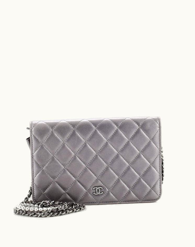 Chanel Chanel Pearl Strap Wallet On Chain Quilted Iridescent Lambskin