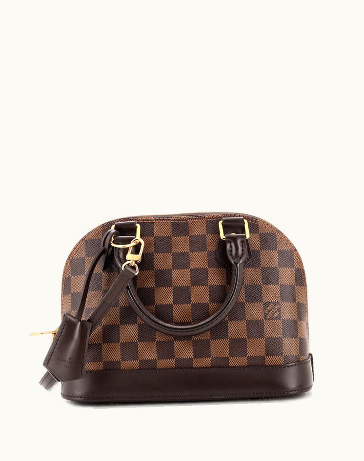 Louis Vuitton Louis Vuitton Alma Damier BB Handbag Coated Canvas Brown-Gold