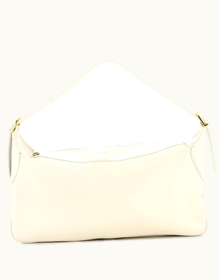 Celine Celine Romy Shoulder Bag Leather Medium White Gold