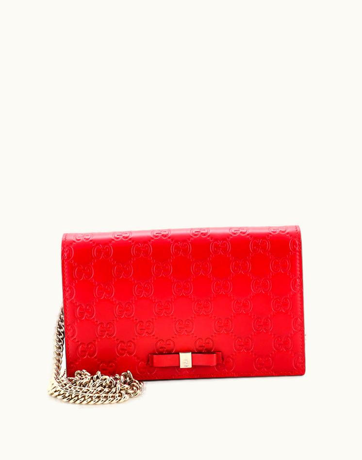 Gucci Gucci Signature Wallet On Chain Guccissima Leather