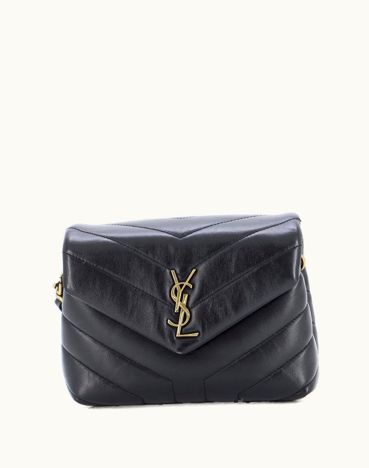 Saint Laurent Saint Laurent Loulou Shoulder Bag Matelasse Chevron Leather Toy Black Gold