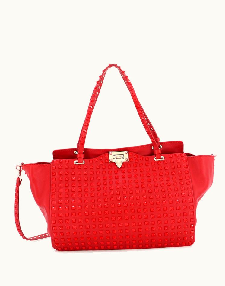 Valentino Valentino Rockstud Tote Full Studded Leather Medium