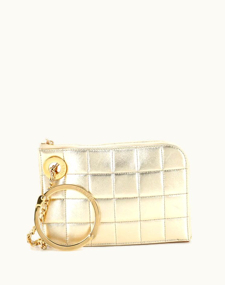 Chanel Chanel Chocolate Bar Handcuff Clutch Quilted Leather Small