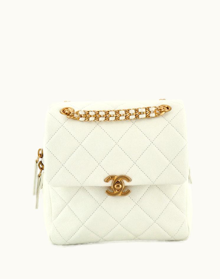 Chanel Chanel Chain Melody Flap Backpack Quilted Caviar Small