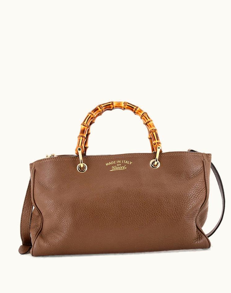 Gucci Gucci Bamboo Shopper Tote Leather Medium in Brown