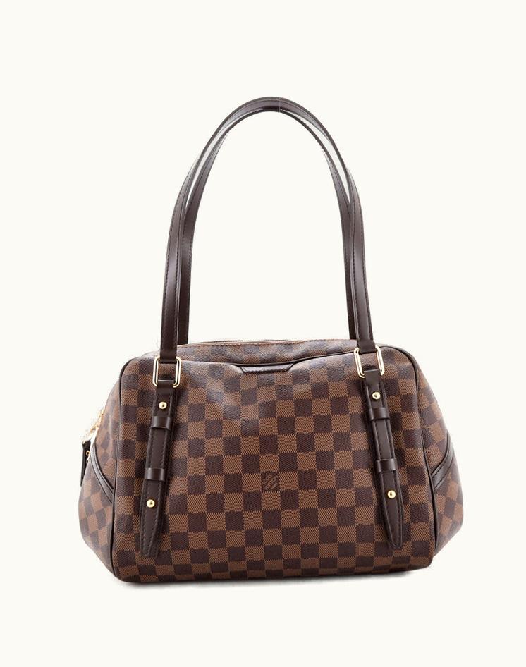 Louis Vuitton Louis Vuitton Rivington Satchel Damier GM Brown Red Gold