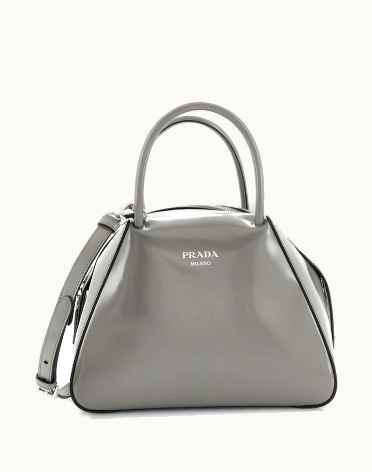 Prada Prada Supernova Handbag Brushed Leather Medium in Gray
