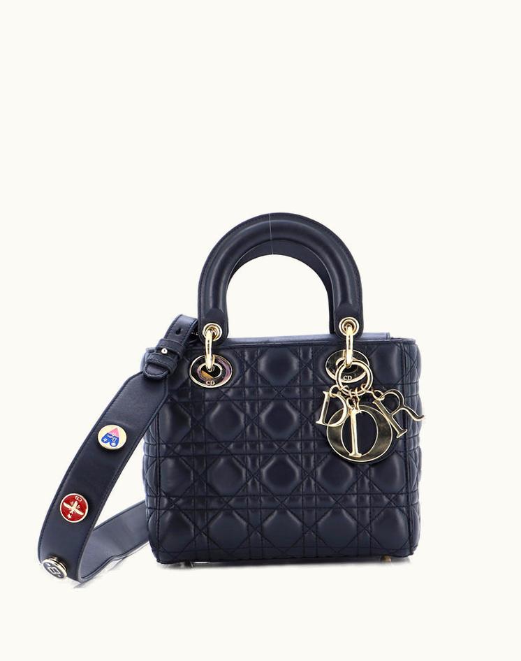Dior Dior My ABCDior Lady Dior Bag Cannage Quilt Lambskin Blue Gold