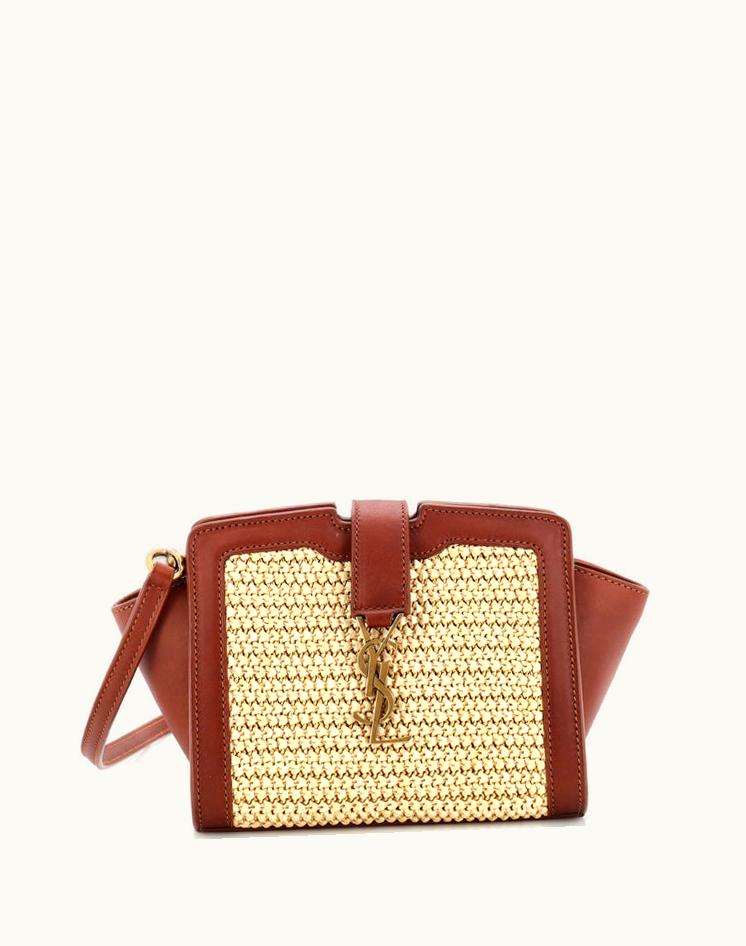 Saint Laurent Saint Laurent Monogram Cabas Downtown Raffia And Leather Toy