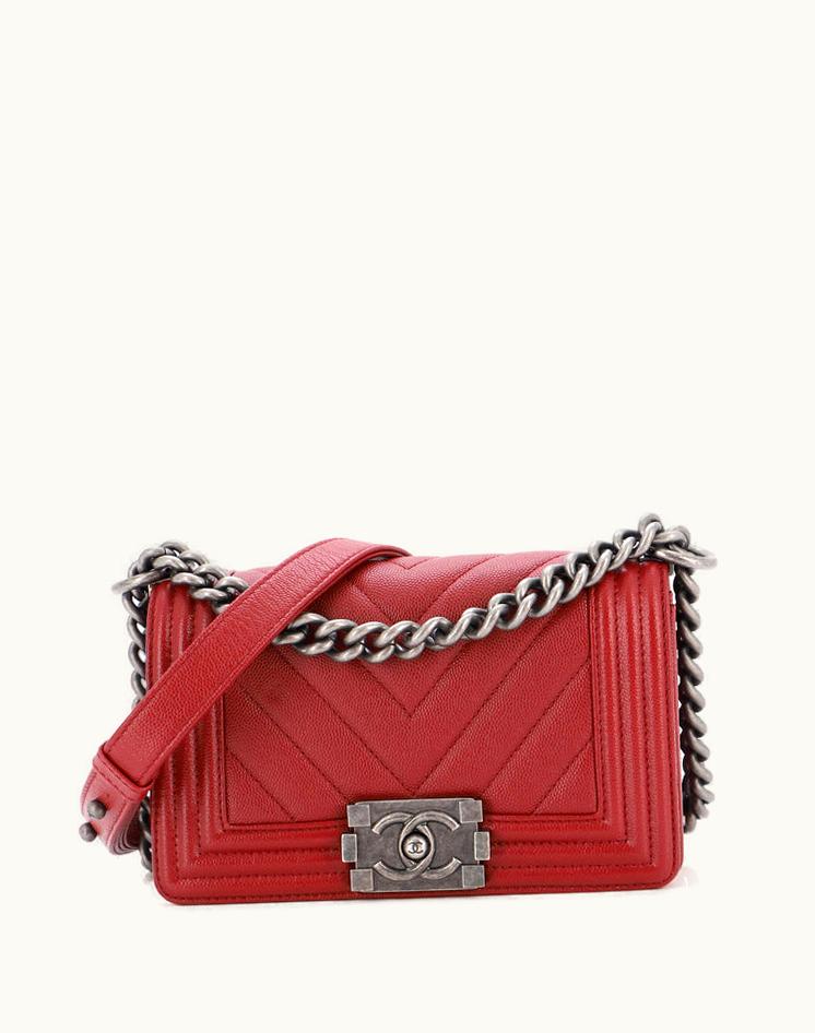 Chanel Chanel Boy Flap Bag Chevron Caviar Small
