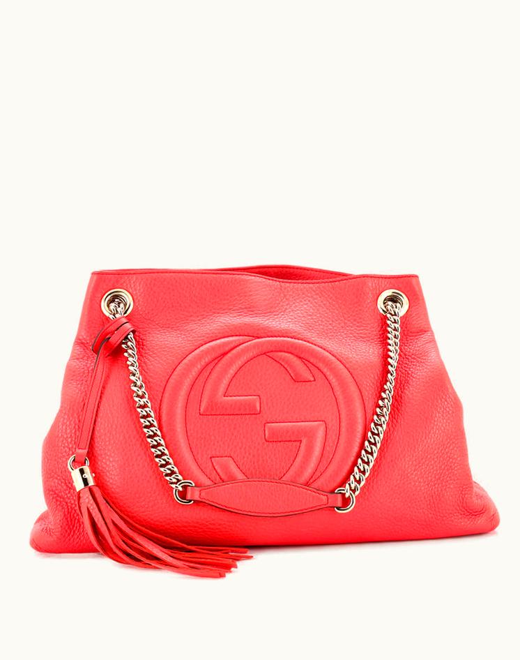 Gucci Gucci Soho Chain Strap Shoulder Bag Leather Medium Pink