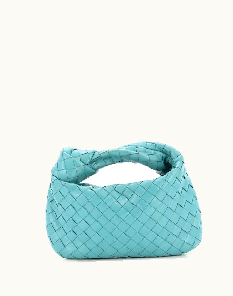 Bottega Veneta Bottega Veneta BV Jodie Hobo Intrecciato Nappa Mini Leather Shoulder Bag Blue