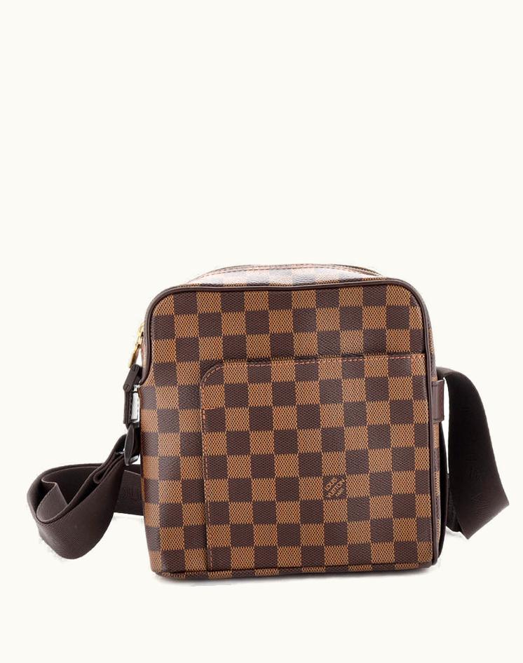 Louis Vuitton Louis Vuitton Olav Handbag Damier PM Coated Canvas Brown