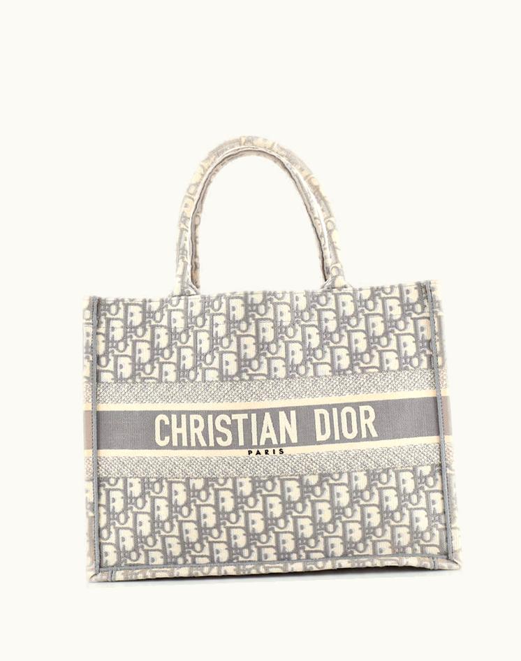 Dior Christian Dior Book Tote Oblique Canvas Medium Gray