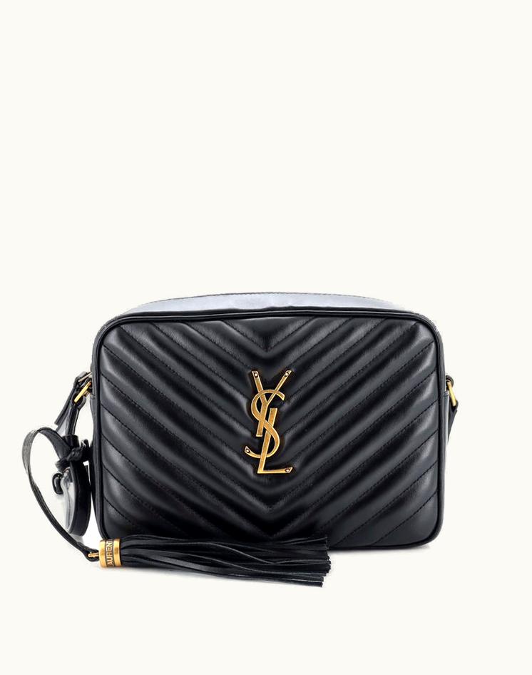 Saint Laurent Saint Laurent Lou Camera Bag Matelasse Chevron Leather Small Black/Aged Gold
