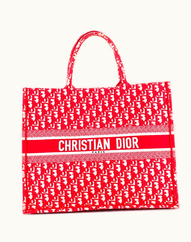 Dior Dior Book Tote Oblique Canvas Large Red