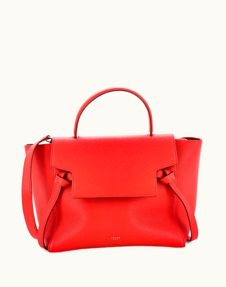 Celine Celine Belt Bag Textured Leather Micro Luxury Crossbody Red