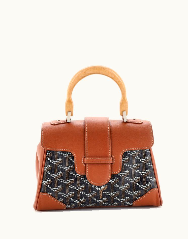 Goyard Saigon Top Handle Bag Coated Canvas With Leather Mini