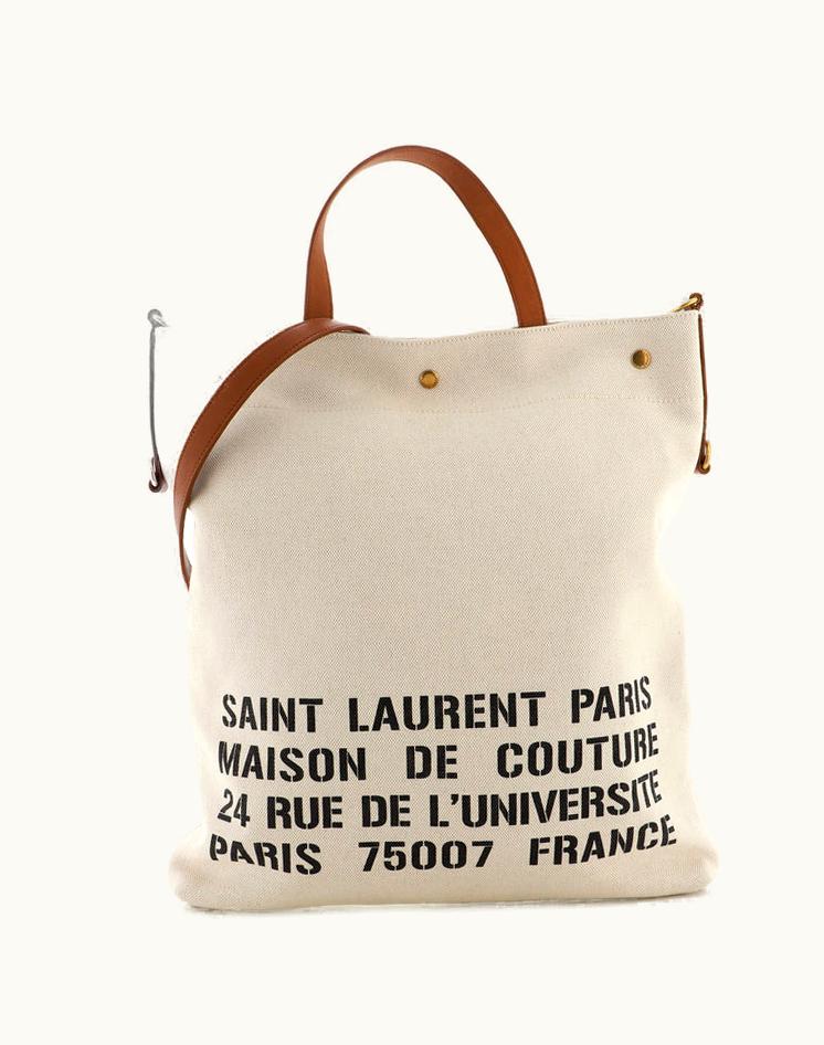 Saint Laurent Saint Laurent Stencil Logo Convertible Tote Print Canvas