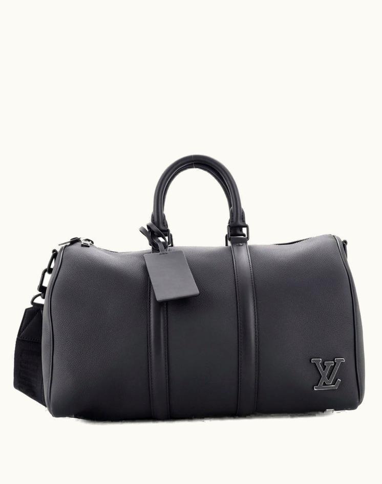 Louis Vuitton Louis Vuitton Aerogram Keepall Bandouliere Bag Leather 40 Noir Black