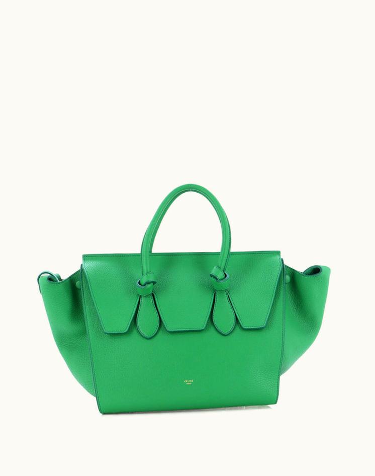 Celine Celine Tie Knot Tote Grainy Leather Small Professional Green