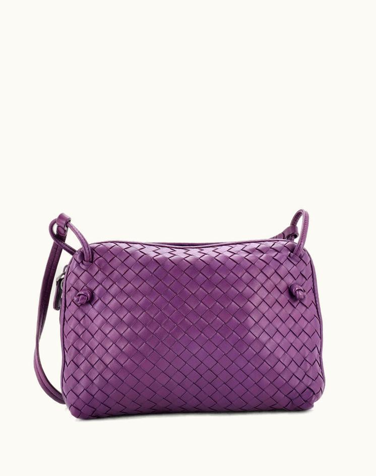 Bottega Veneta Bottega Veneta Nodini Crossbody Bag Intrecciato Nappa Small Purple