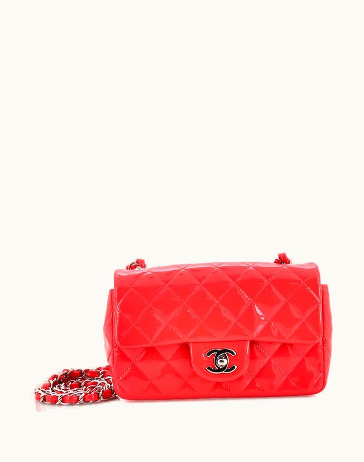 Chanel Chanel Classic Mini Single Flap Bag Quilted Patent Pink