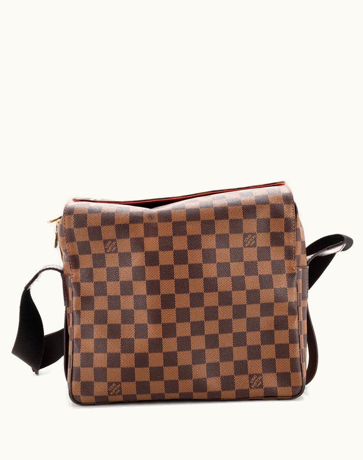 Louis Vuitton Louis Vuitton Naviglio Handbag Damier Canvas-Coated Brown & Orange