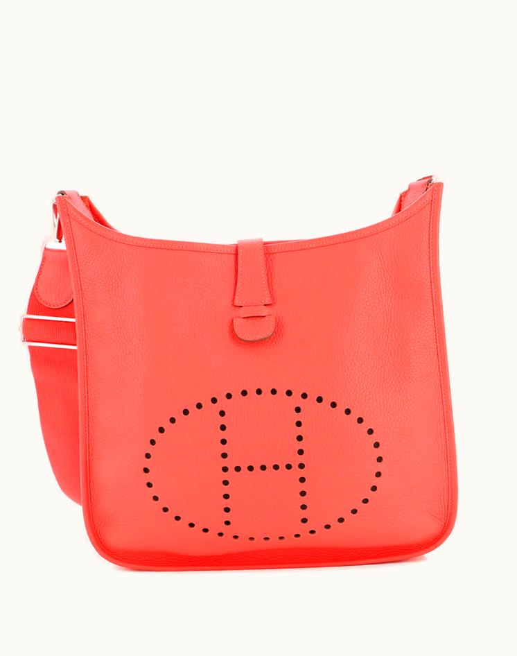 Hermès Hermès Evelyne Bag Gen III Clemence GM Leather Shoulder Bag Pink Palladium