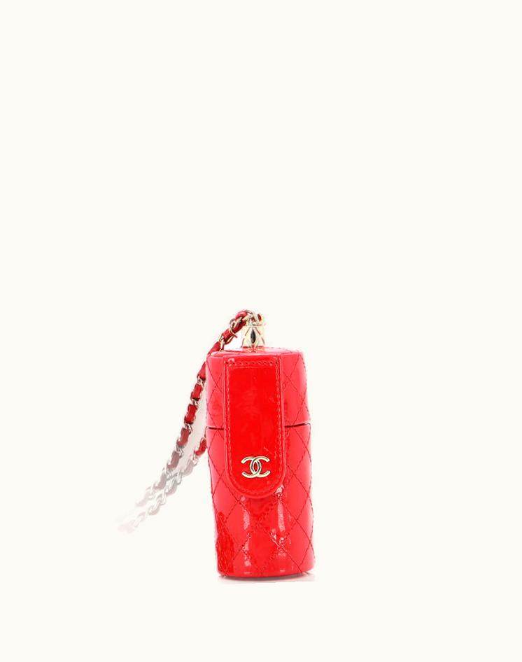 Chanel Chanel CC Allure Lipstick Case With Chain Quilted Patent