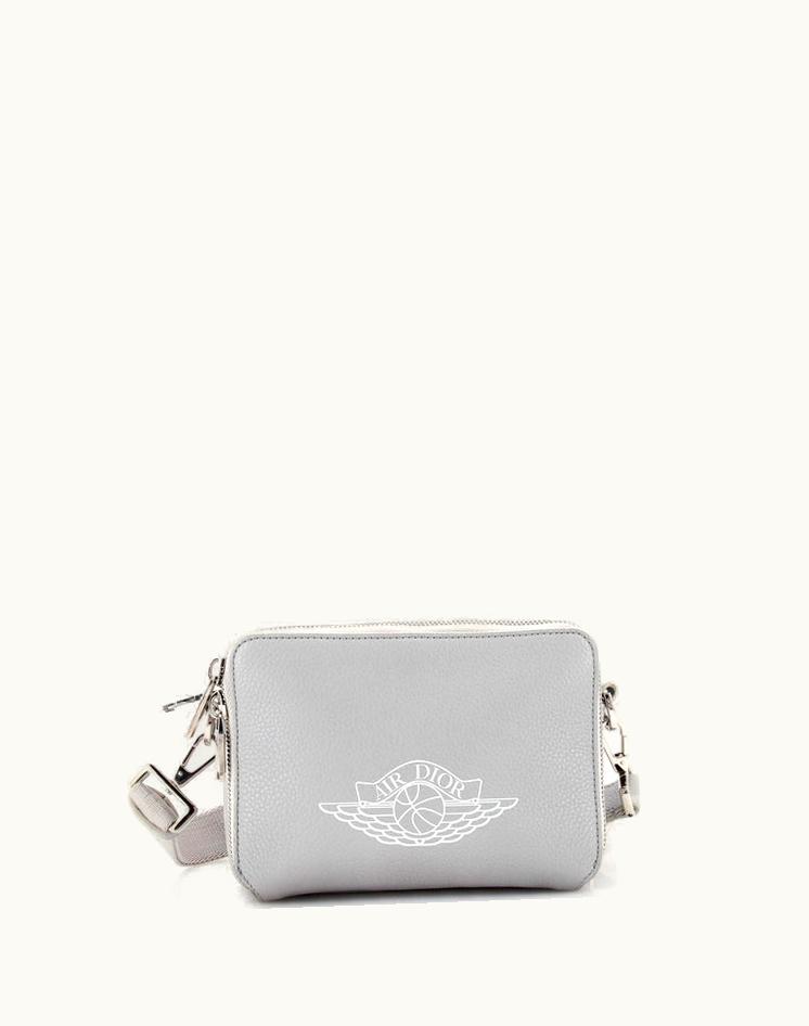 Dior Dior Air Jordan Double Zip Crossbody Pouch Printed Leather