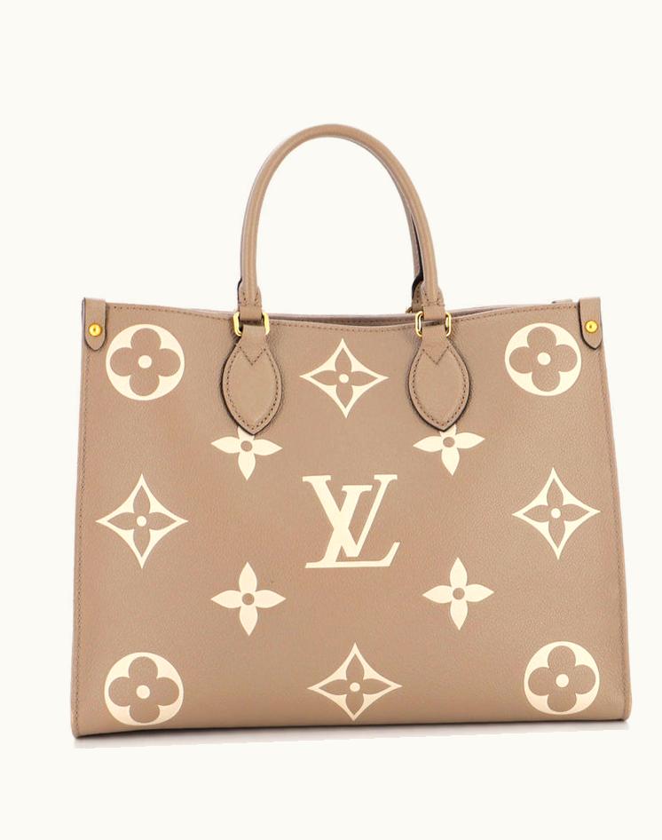 Louis Vuitton Louis Vuitton Onthego Bicolor Monogram Empreinte Giant MM Leather Tote Neutral