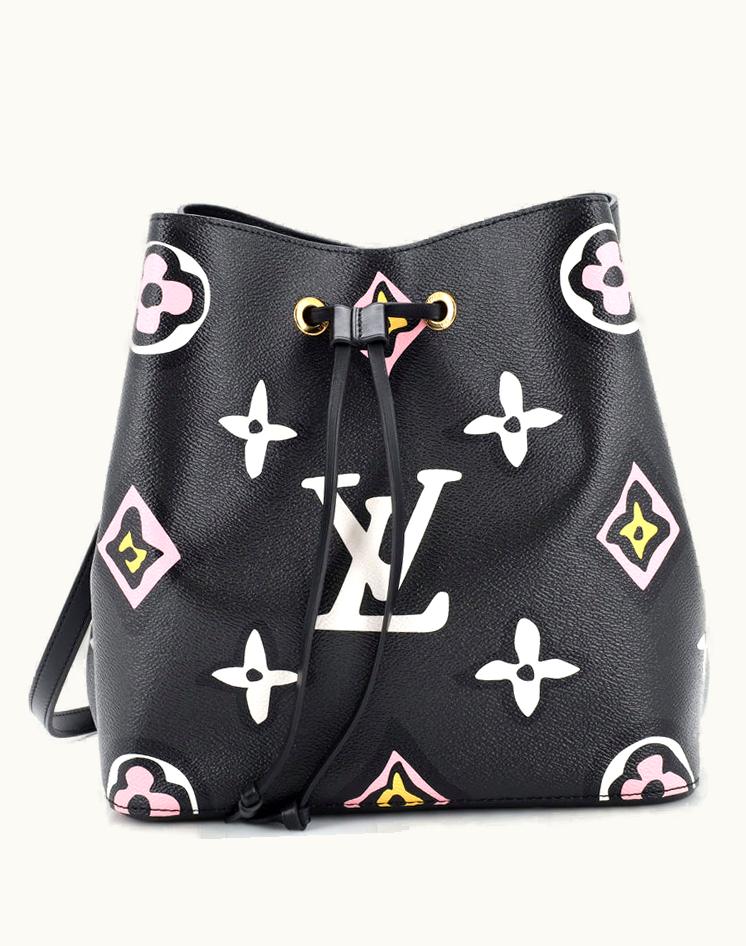Louis Vuitton Louis Vuitton NeoNoe Handbag Wild At Heart Monogram Giant MM Black Canvas Coated