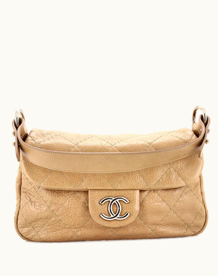 Chanel Chanel On The Road Flap Bag Quilted Leather Small