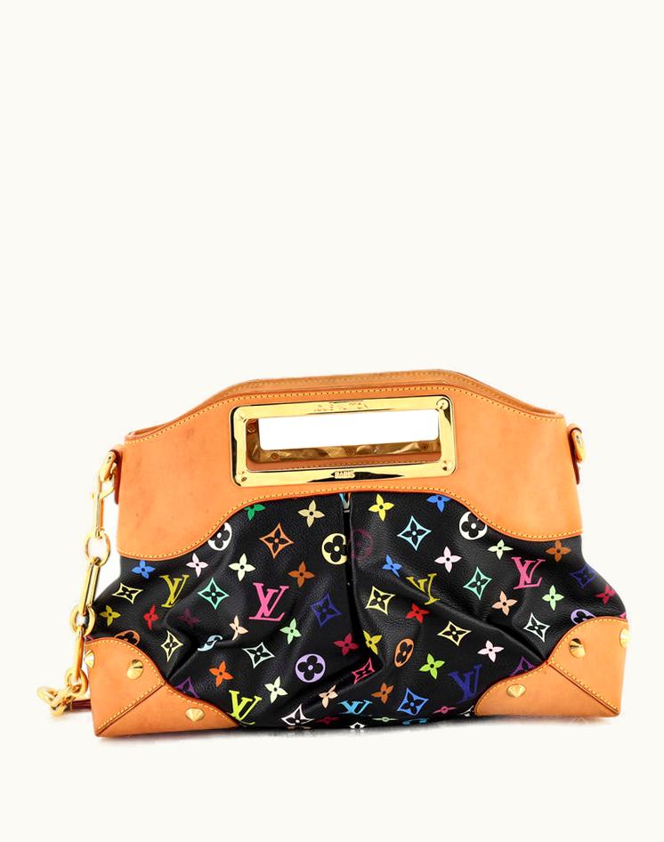 Louis Vuitton Louis Vuitton Judy Handbag Monogram Multicolor MM Coated Canvas Leather Shoulder Bag Black Gold