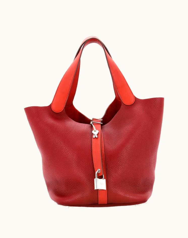 Hermès Hermès Picotin Lock Bag Clemence Swift GM Red Palladium
