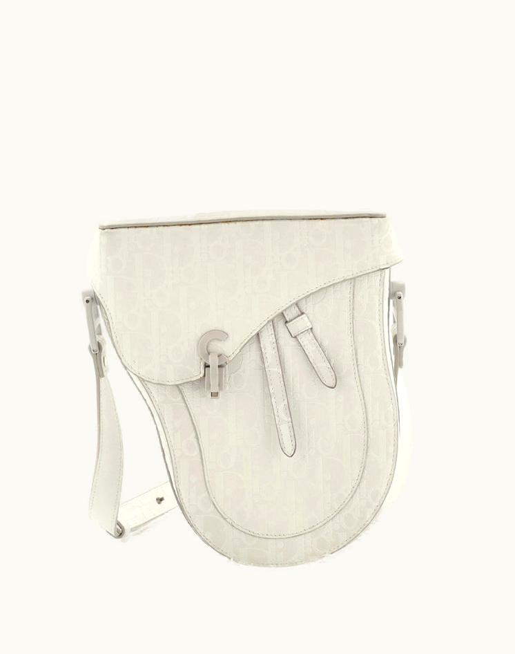 Dior Dior Saddle Boxy Pouch Crossbody Bag Oblique Embossed Calfskin