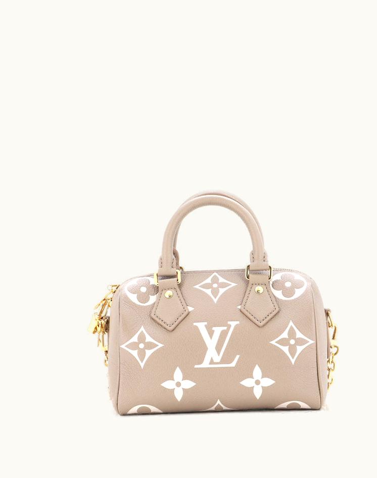Louis Vuitton Louis Vuitton Speedy Bandouliere Bag Bicolor Monogram Empreinte Giant 20 Leather Crossbody Neutral Gold