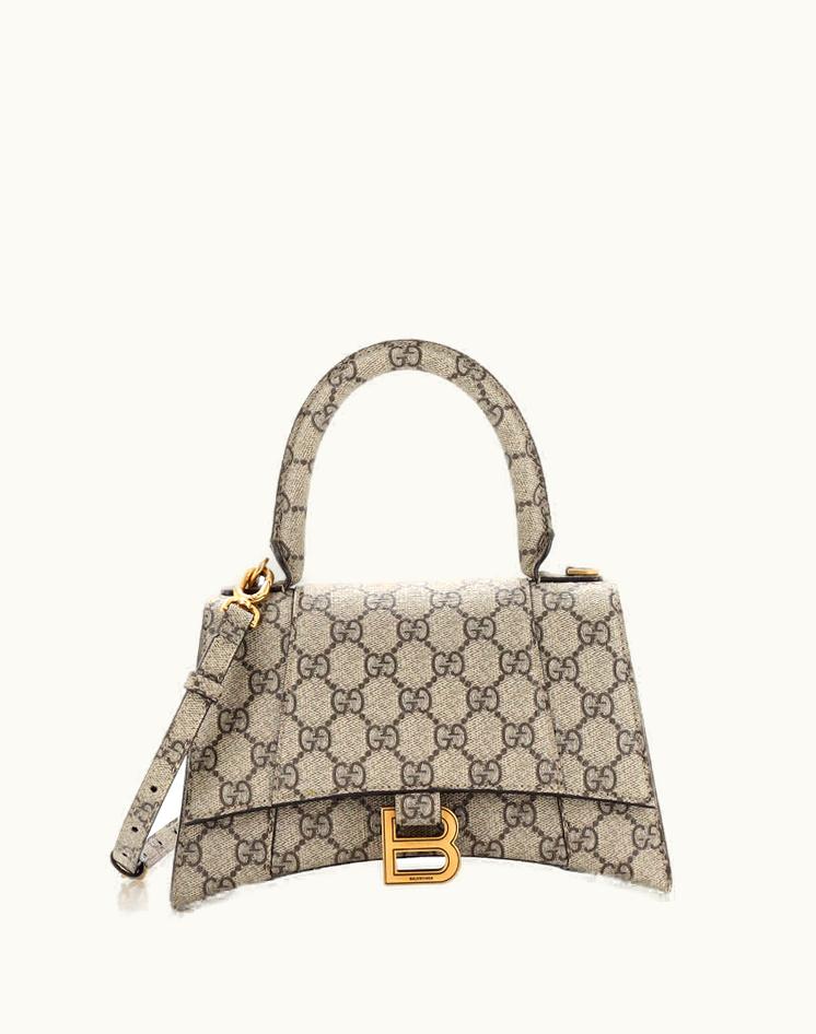 Gucci Gucci X Balenciaga The Hacker Project Hourglass Top Handle Bag GG Coated Canvas Small