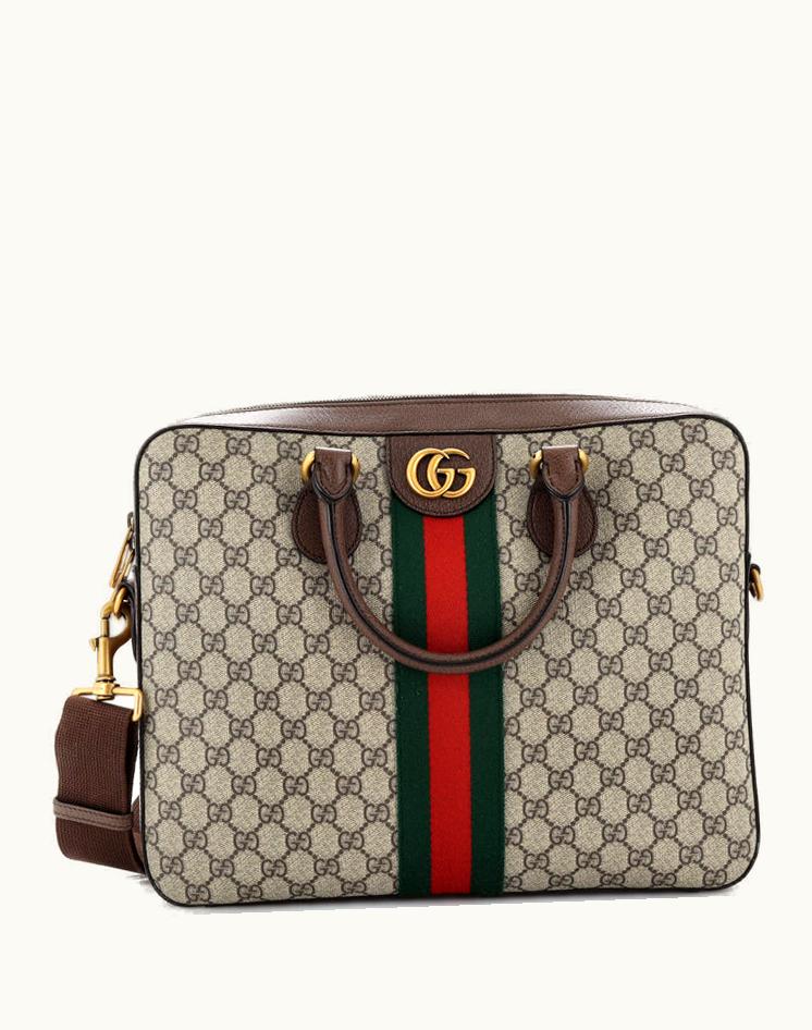 Gucci Gucci Ophidia Zip Around Briefcase GG Coated Canvas Medium