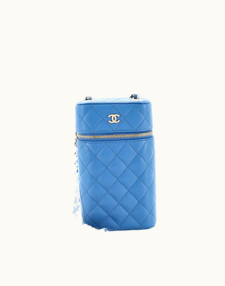 Chanel Chanel Classic Vanity Phone Holder With Chain Quilted Caviar