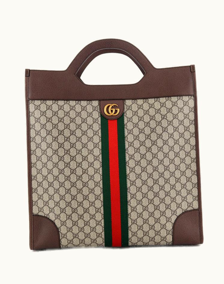 Gucci Gucci Ophidia Cut Out Handle Tote GG Coated Canvas Large