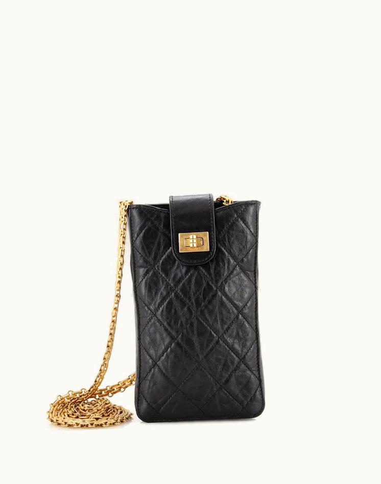 Chanel Chanel Reissue 2.55 Phone Holder With Chain Quilted Aged Calfskin